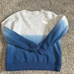 Abercrombie Kids Gray and Blue Gradient Crewneck Sweater